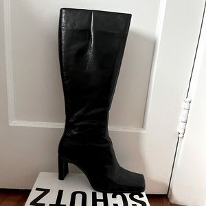 Knee High Black Bojola Heeled Boots.